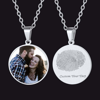 Customized Photo Fingerprint Necklace for
