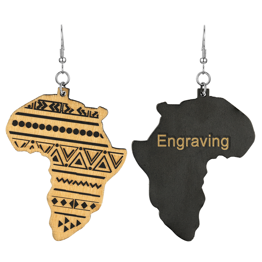 Faithheart African Map Drop Dangle Earrings for