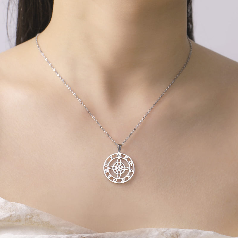 Witches Knot and Crescent Moons Protection Necklace