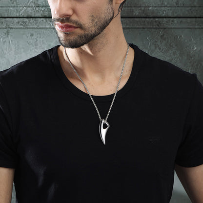 Norse Viking Wolf Tooth Spear Pendant Necklace for