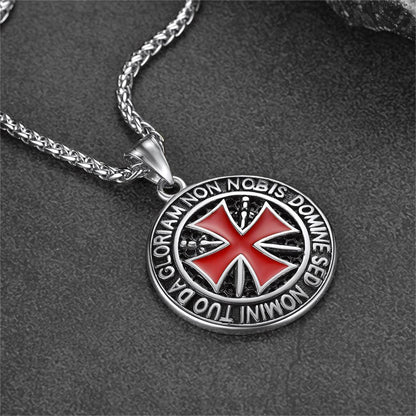 Knights Templar Cross Medallion Necklace for