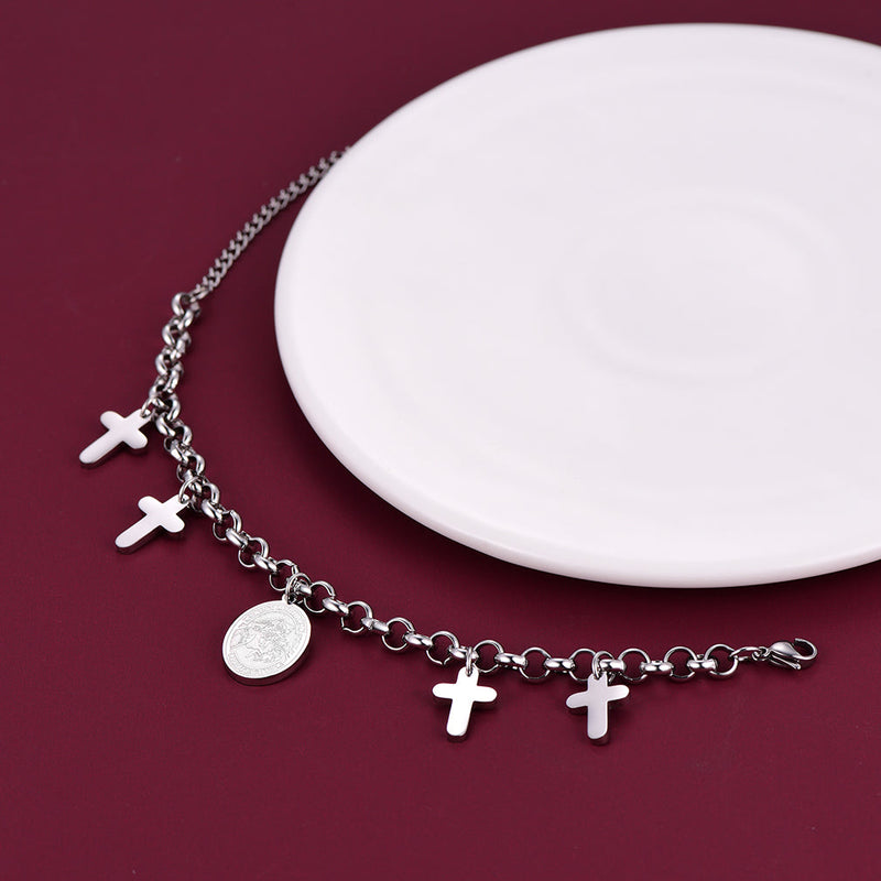 Patron St. Michael Charm Bracelet With Cross for