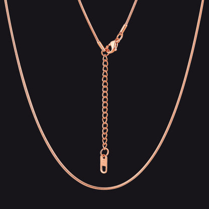 1.2mm Thin Snake Link Chain Necklace for