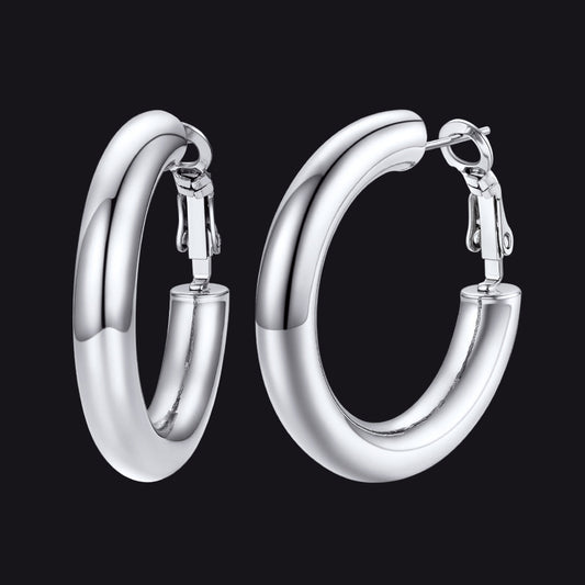 Chunky 5mm Hoop Earrings With Lobster Clasp for
