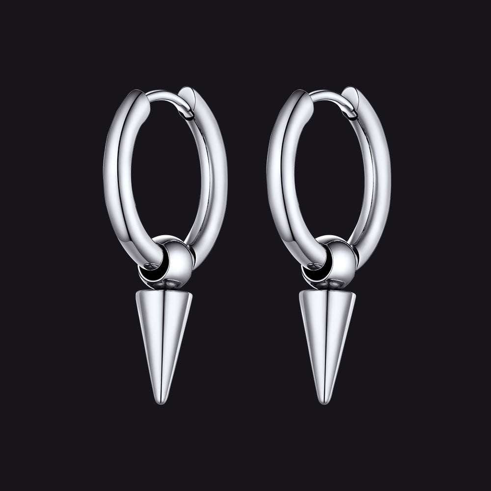 Punk Spike Huggie Hoop Earrings for