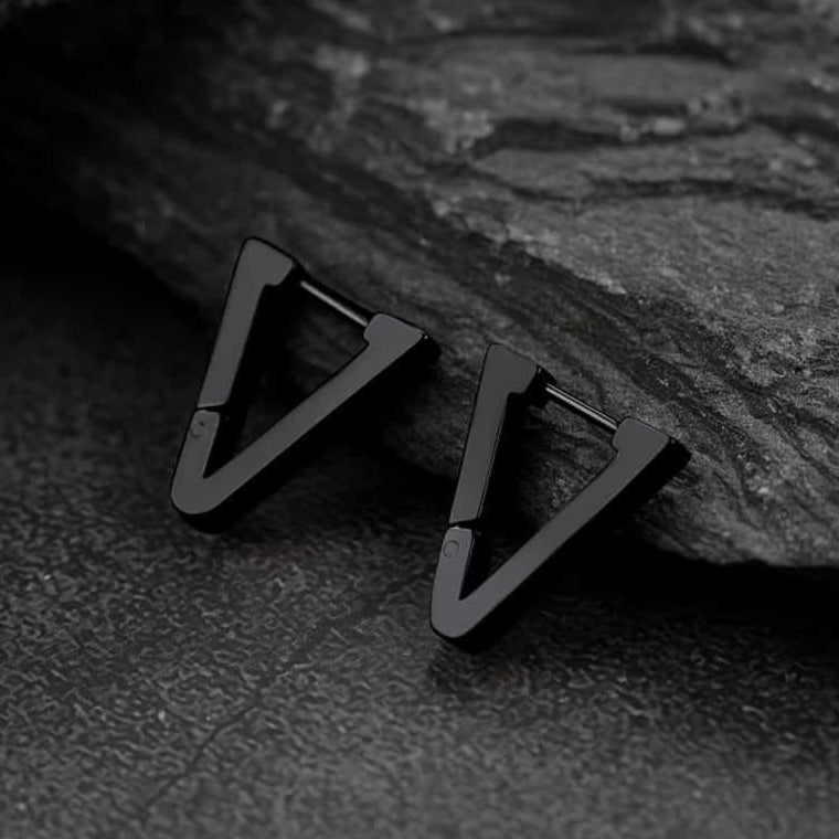 Classic Triangle Huggie Hoop Earrings for
