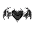 Black Heart Bat Wing Ring