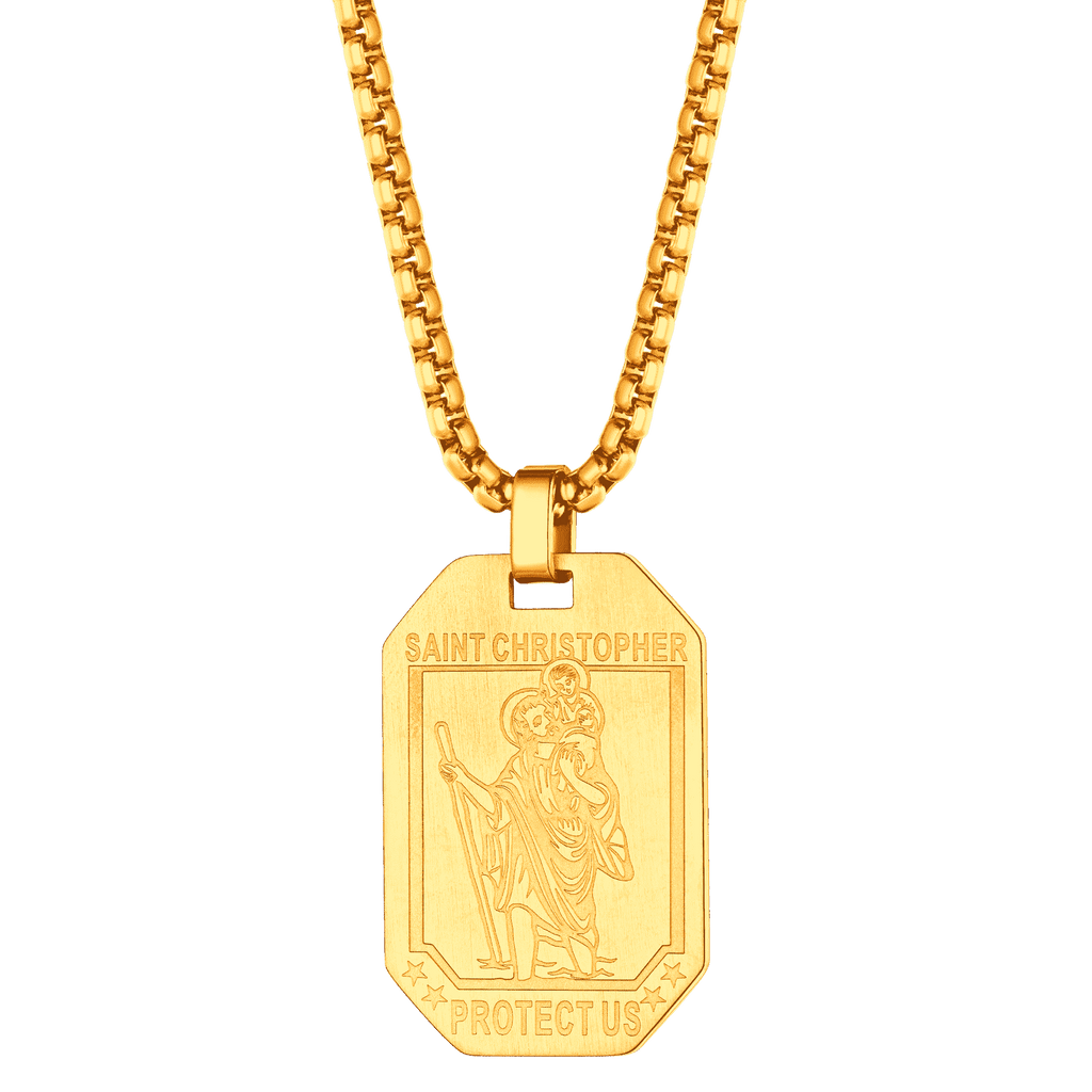 St. Christopher Dog Tag Necklace for