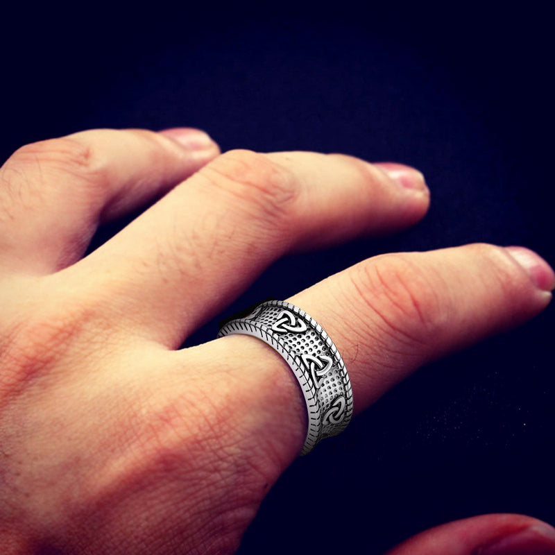 Viking Celtic Knot Stainless Steel Band Ring for