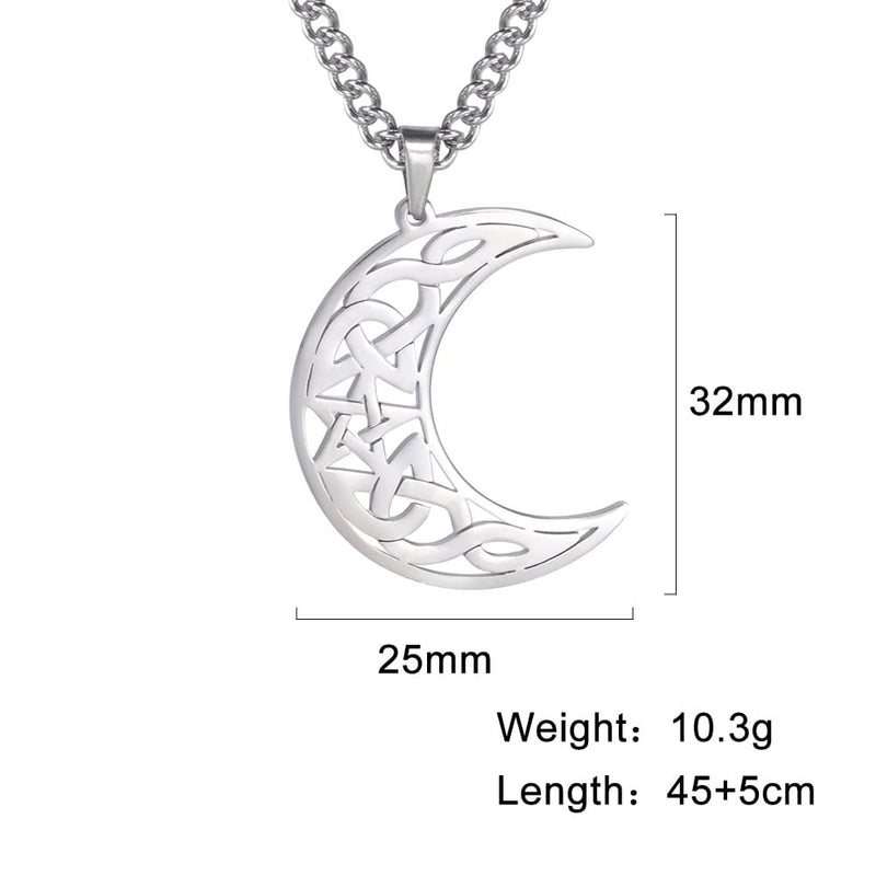 Triskelion New Moon Pendant Necklace