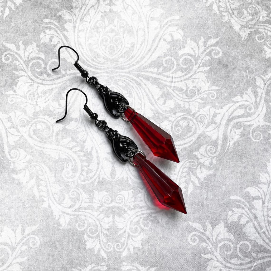 Gothic Bat Charm Earrings