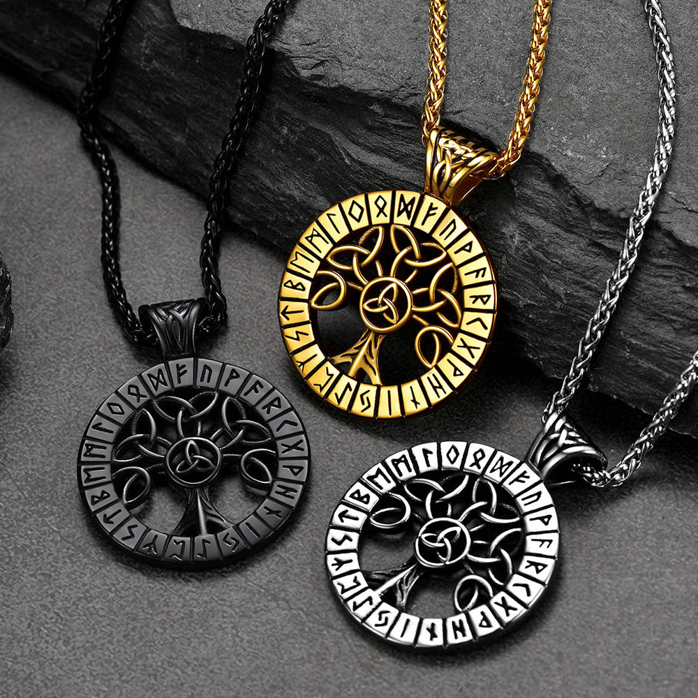 Norse Viking Rune Tree of Life Necklace Amulet for