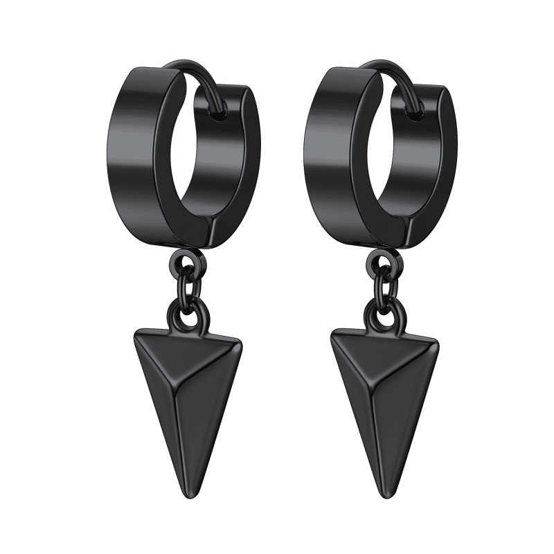 Flash Triangle Spike Dangle Hoop Earrings for