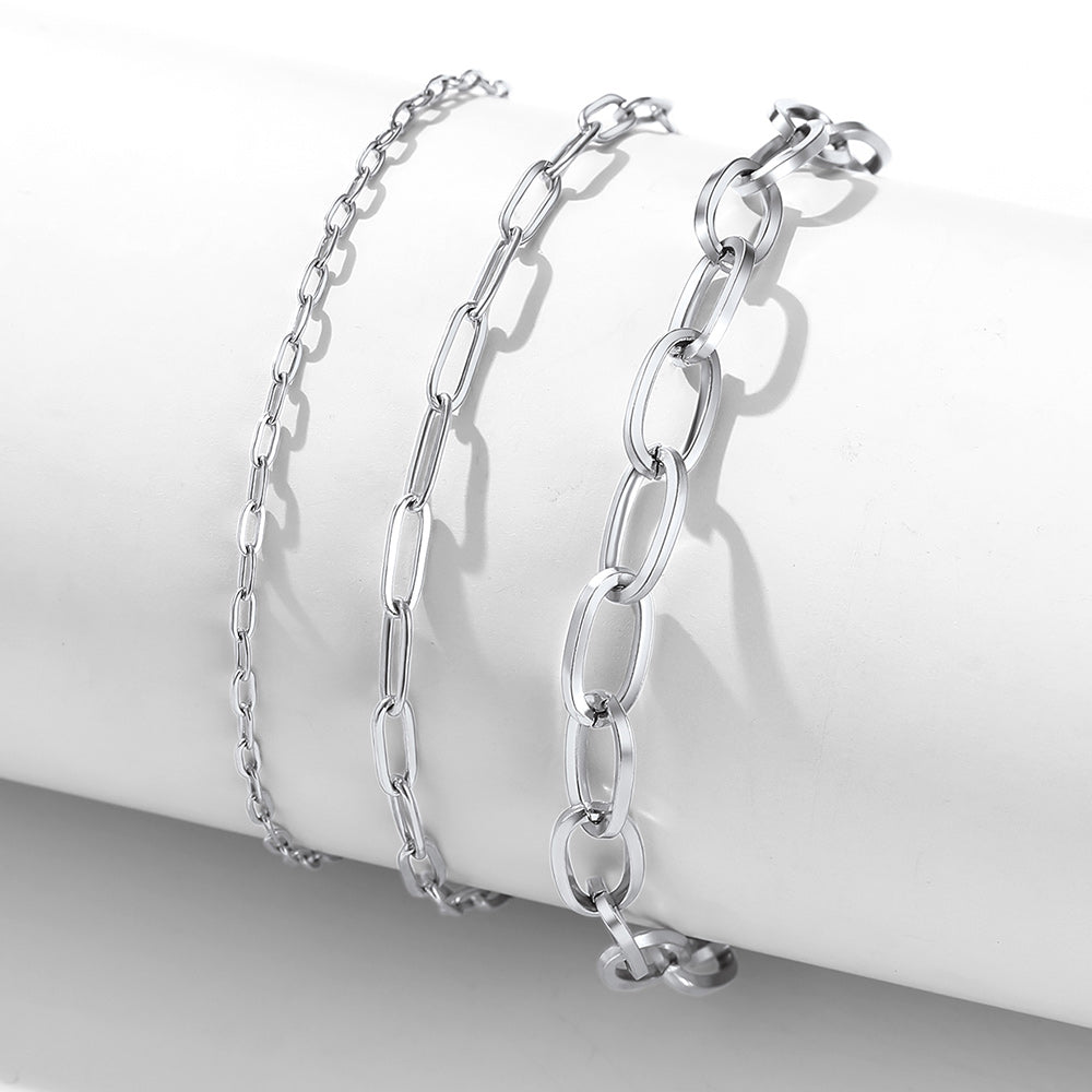 Paperclip Chain Anklet Bracelet for , 2/3/6mm Width