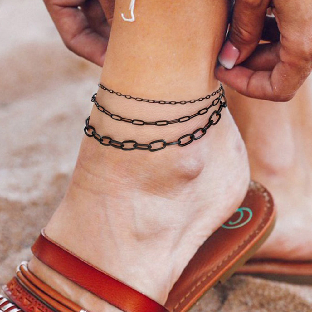 Paperclip Chain Anklet Bracelet for , 2/3/6mm Width