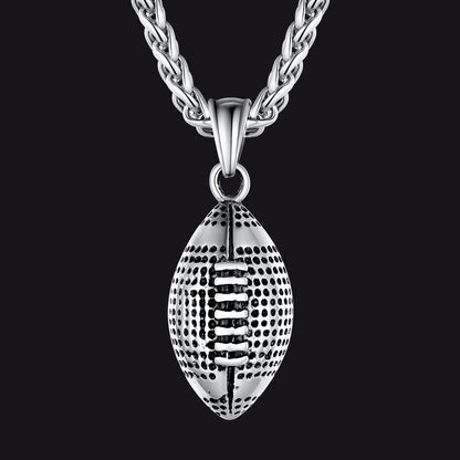 3d American Football Pendant Necklace for
