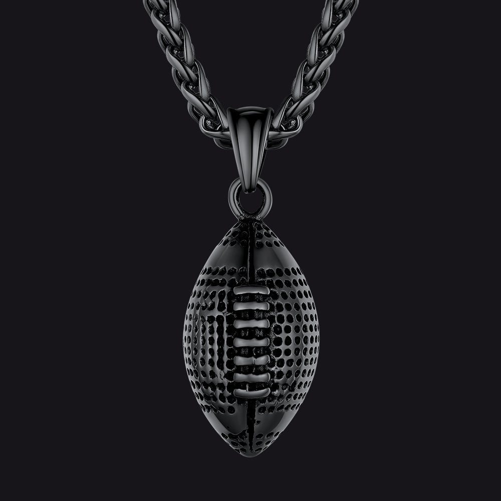3d American Football Pendant Necklace for