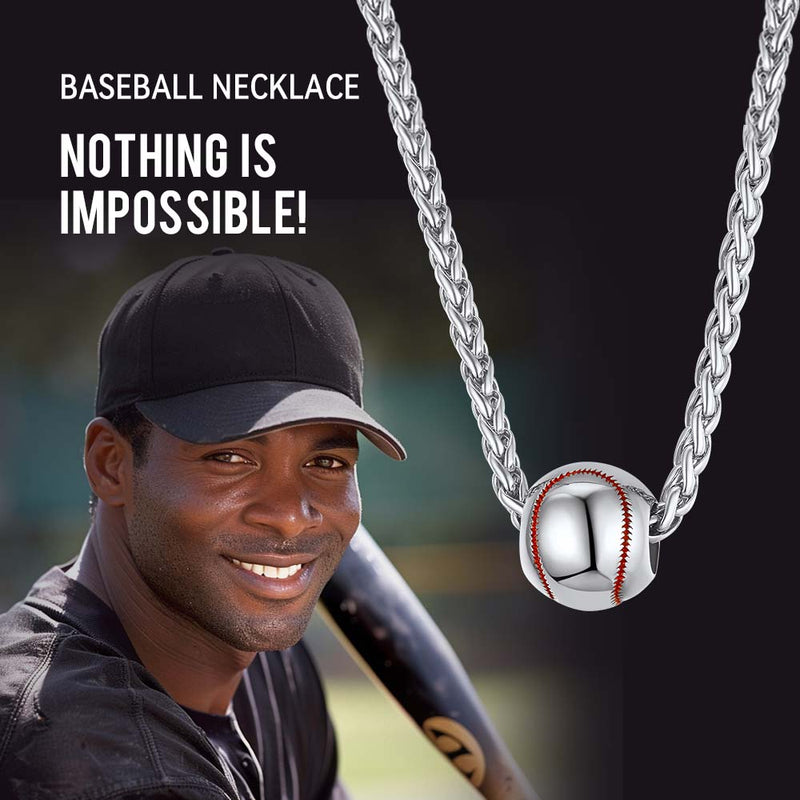 Sport Baseball Pendant Necklace Chain for