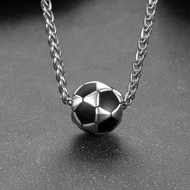 3d Soccer Pendant Sport Necklace for