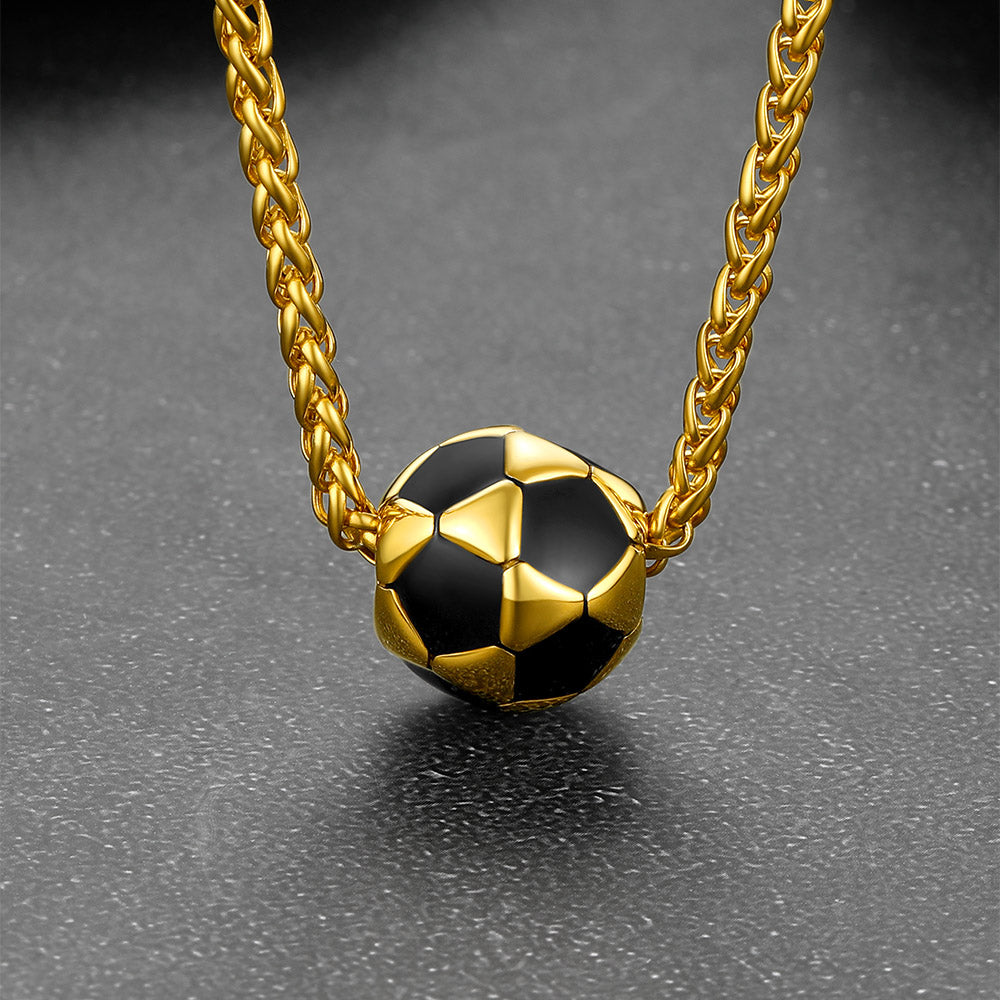 3d Soccer Pendant Sport Necklace for