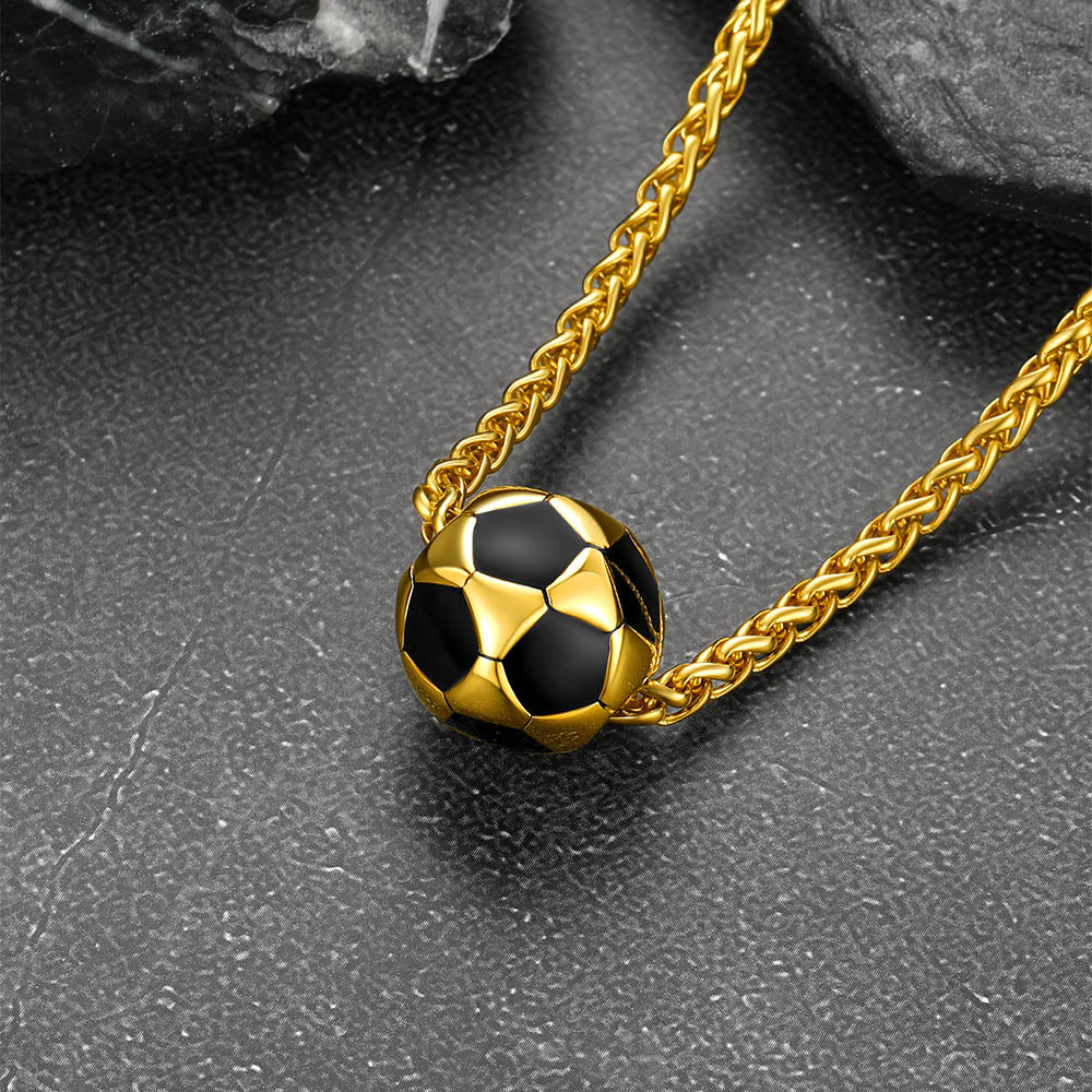 3d Soccer Pendant Sport Necklace for