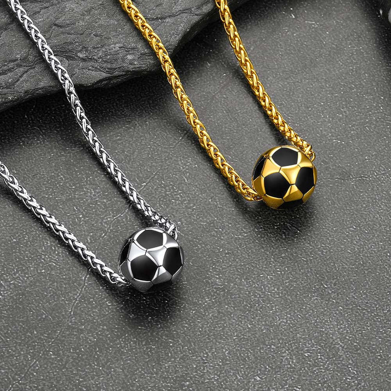 3d Soccer Pendant Sport Necklace for