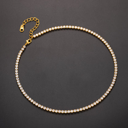 3mm Bling Cubic Zirconia Chain Necklace for