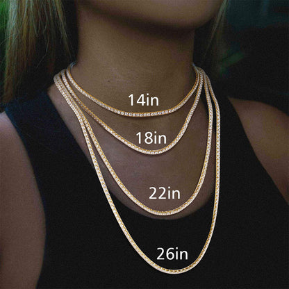 3mm Bling Cubic Zirconia Chain Necklace for