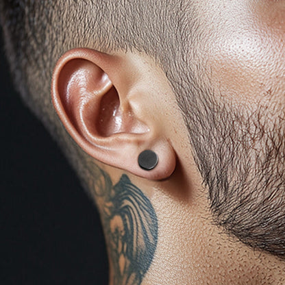 Punk Round Fake Plug Stud Earrings Set – 3 Pairs | 6mm & 8mm