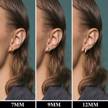 Classic Stainless Steel Huggie Hoop Earrings Set for 3 Piece