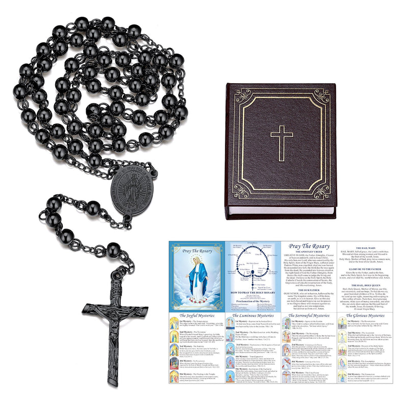 Catholic Virgin Mary Rosary Beads Cross Necklace Chain for
