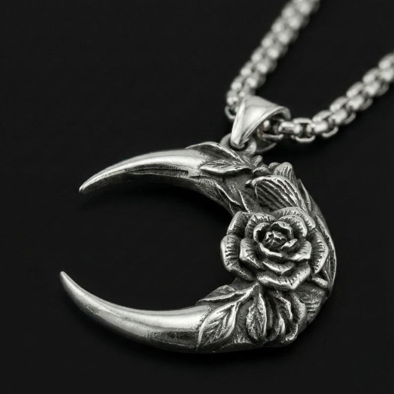 Rose Crescent Necklace