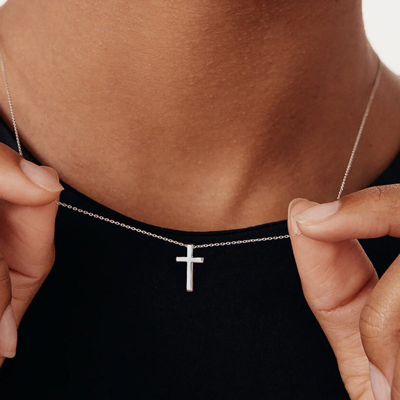 Dainty Cross Pendant Necklace for Mom, Christian Faith Pendant Necklace Gift