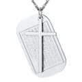 Christian Dog Tag Pendant With Cross Necklace for