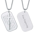 Customized Engraved Dog Tag Necklace With Cross