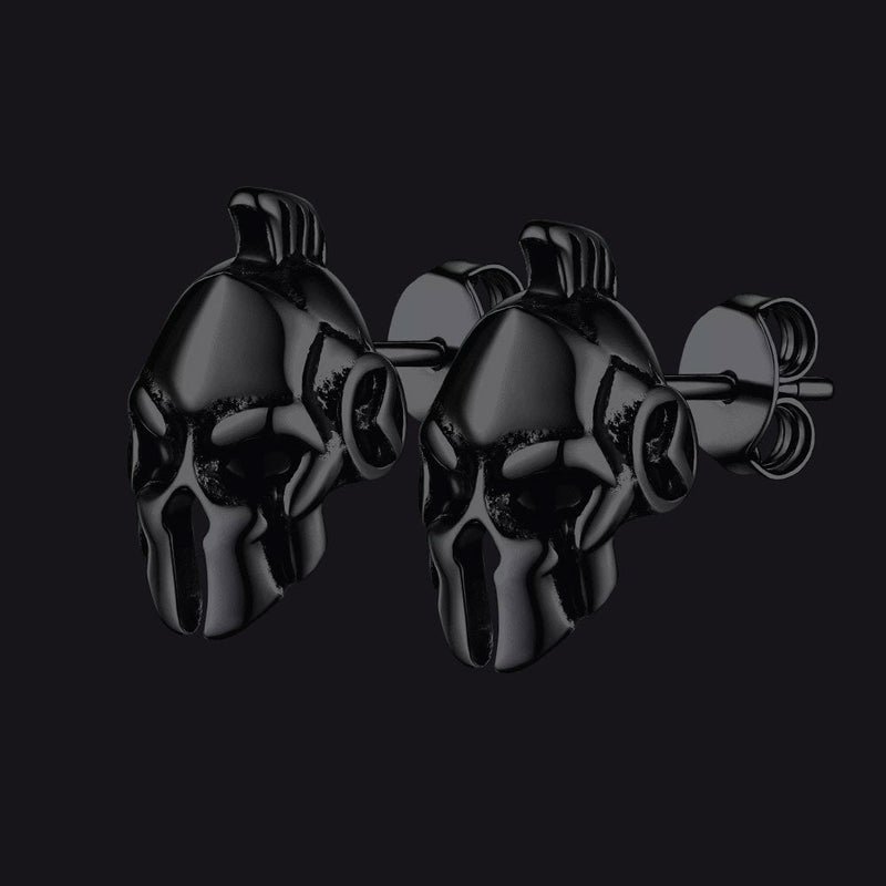 Ancient Greek Spartan Helmet Stud Earrings for