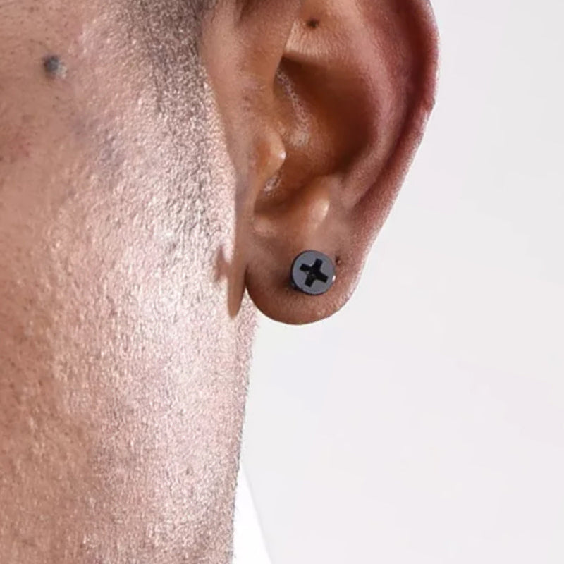 Screw Back Stud Earrings Set of 3 Pairs for