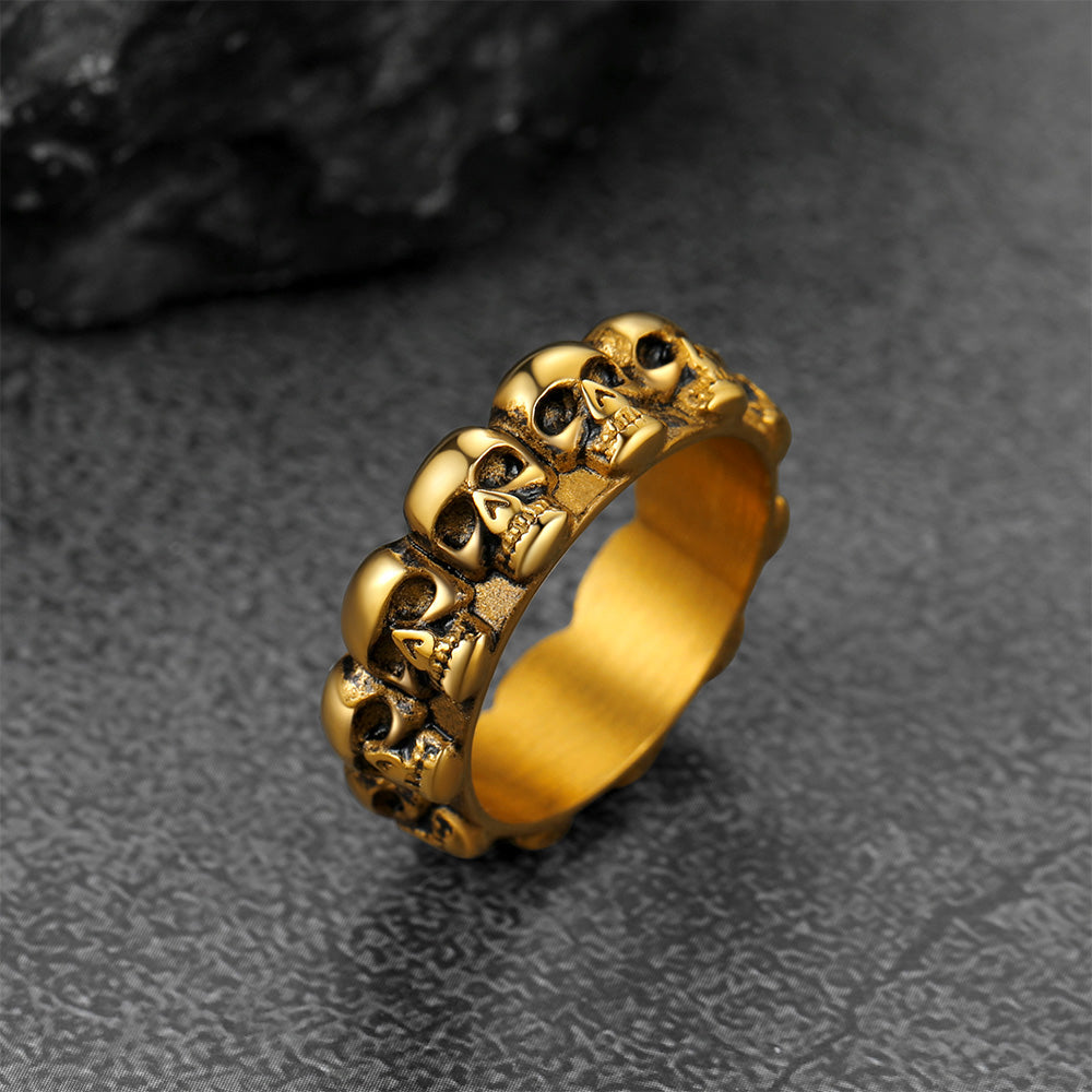 Gothic Punk Skull Ring for Stainless Steel
