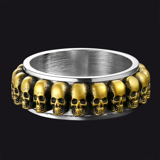 Gothic Skull Ring Anxiety Fidget Ring for