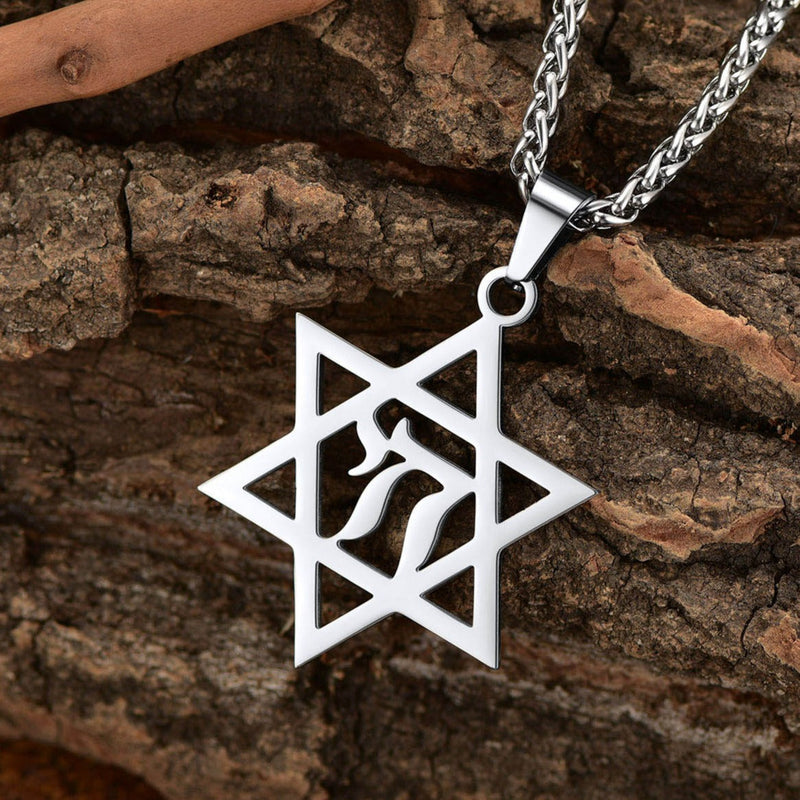 Star of David Hebrew Letter Necklace for