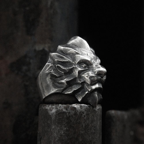3d Lion Sterling Silver Beast Ring