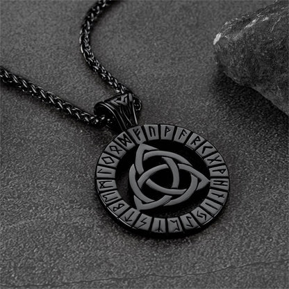 Celtic Knot Necklace With Viking Runes for