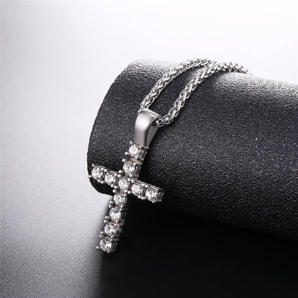 Cubic Zirconia Cross Necklace Pendant for /