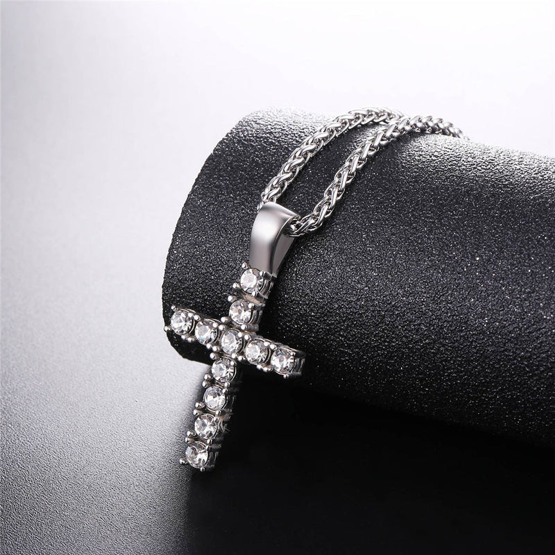 Cubic Zirconia Cross Necklace Pendant for /