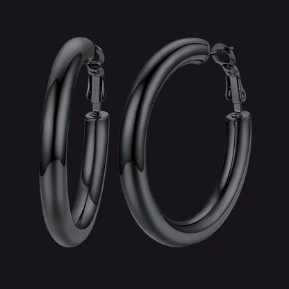 Chunky 5mm Hoop Earrings With Lobster Clasp for