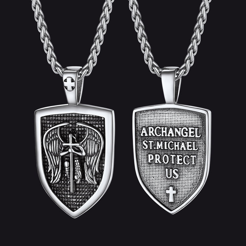 Oval Archangel Saint Michael Necklace Medal