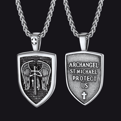 Shield Archangel St. Michael Protection Necklace for