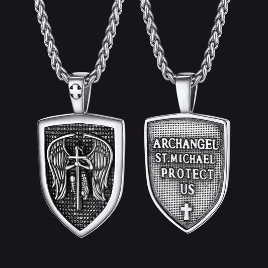 Shield Archangel St. Michael Protection Necklace for