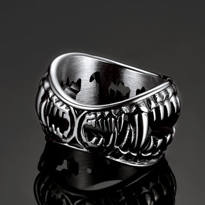 Gothic Punk Vampire Fang Teeth Ring for