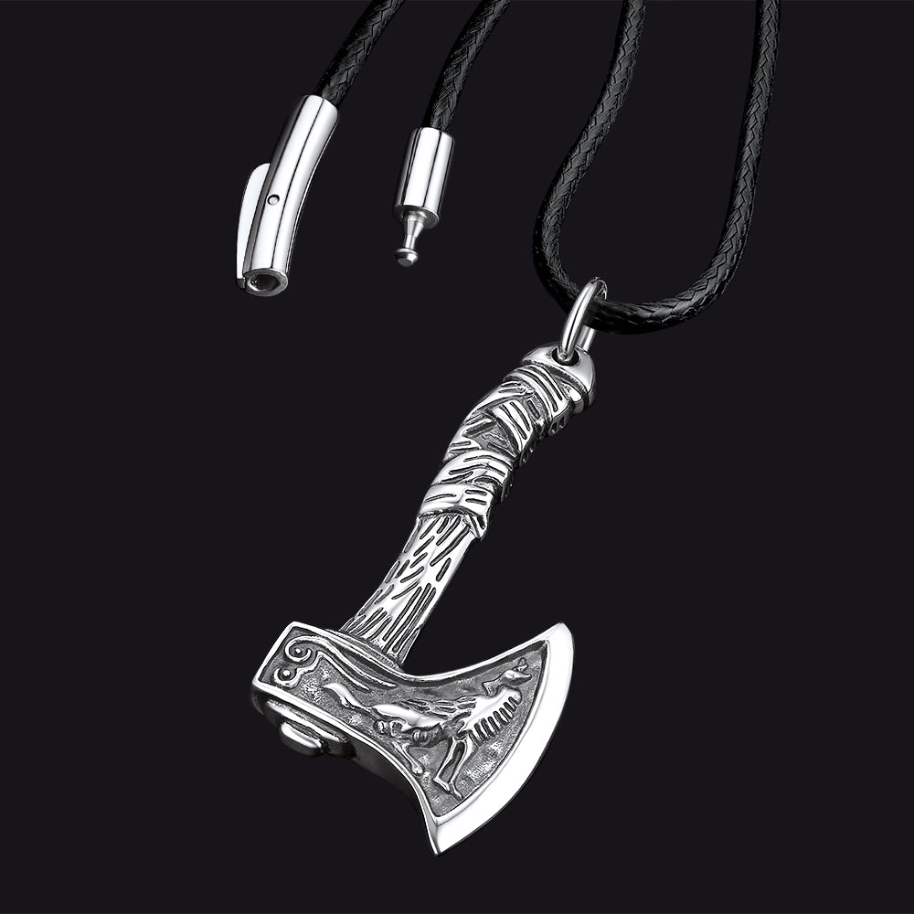 Norse Viking Battle Axe Necklace Amulet Jewelry for